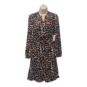 Maison Jules NWT leopard print long sleeve dress Size small